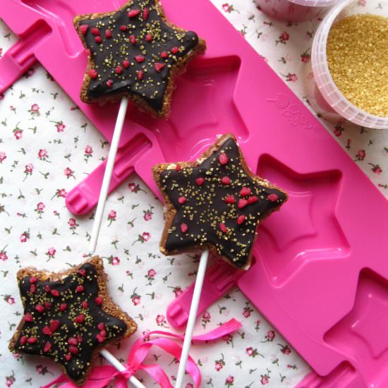 Triple chocolate star pops