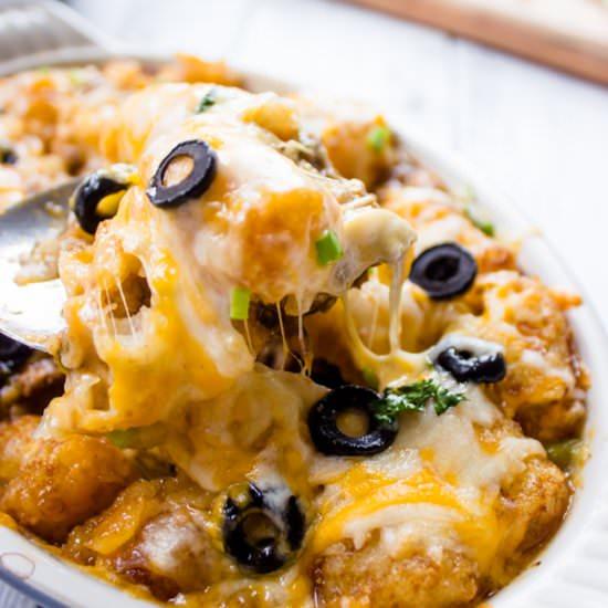 Tater Tot Enchilada Bake