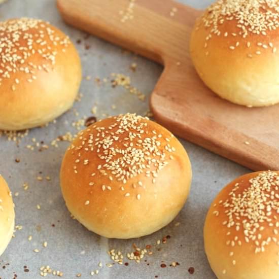 Homemade hamburger buns