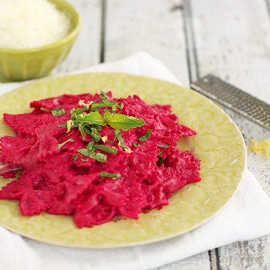 Farfalle with Beet Sauce