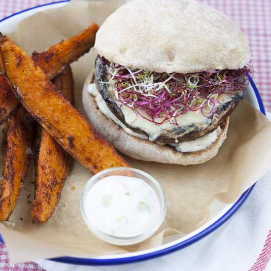 Vegetarian Portobello burger