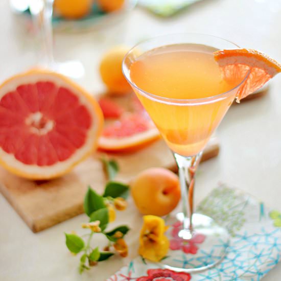 Pink grapefruit apricot martini