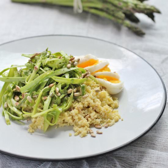 Shaved asparagus & millet salad