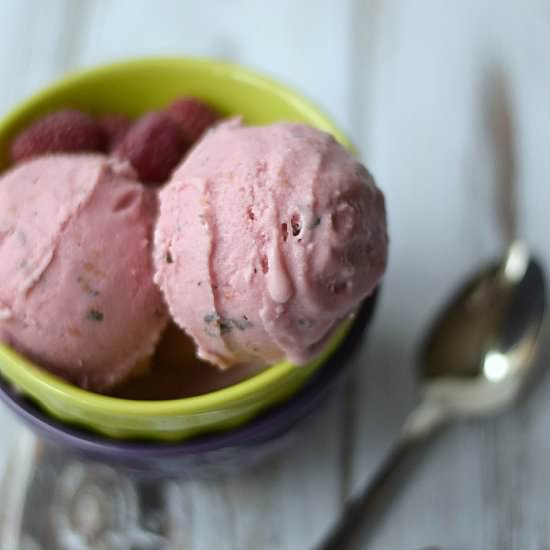 Raspberry Thyme Ice Cream