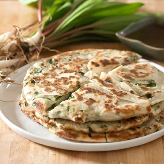 Flaky Chinese-Style Ramp Pancakes