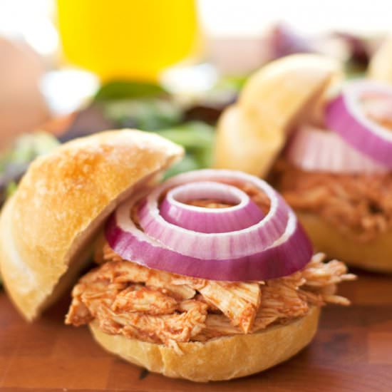 “Pulled” BBQ Chicken Sandwiches