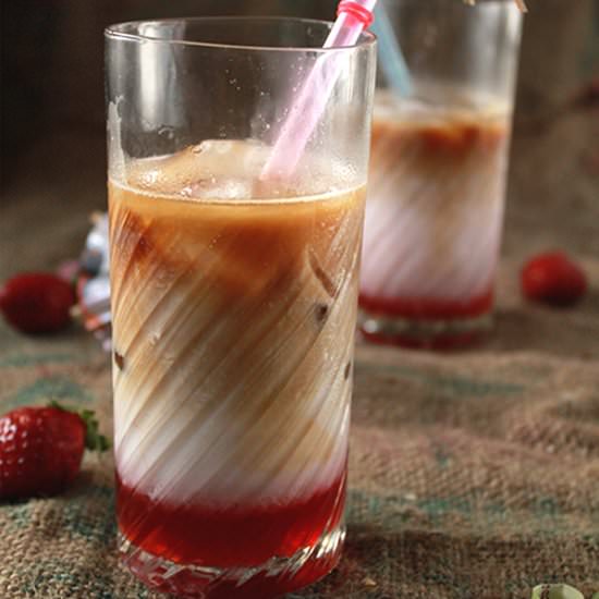 Iced Strawberry Colada Macchiato