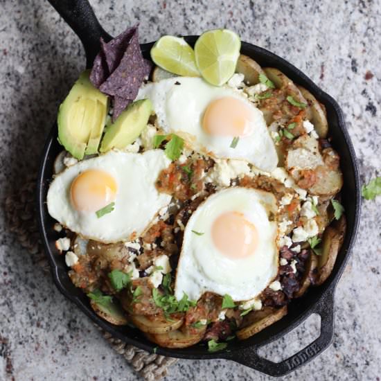 Skillet Huevos Rancheros with Feta