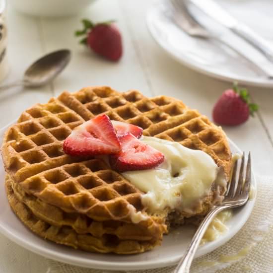 Strawberries and Cream Waffles