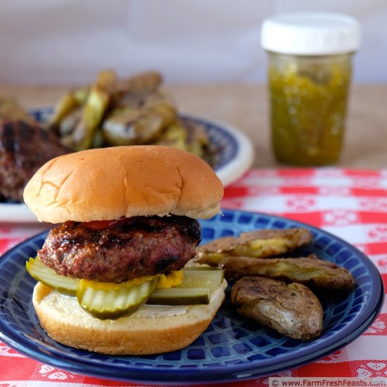 Green Tomato Bacon Jam Burgers