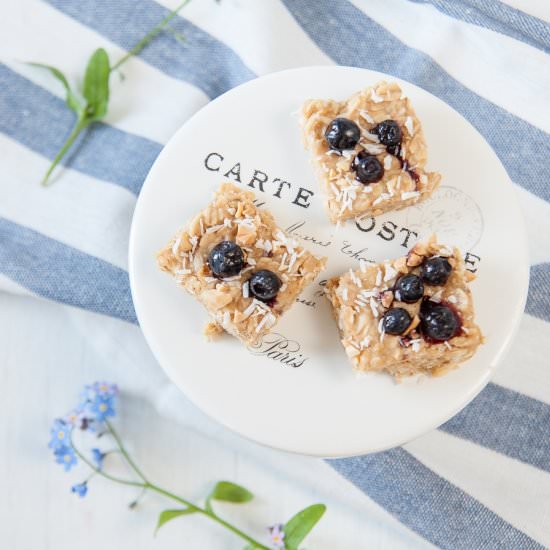 Peanut & Oat Squares with Fruits