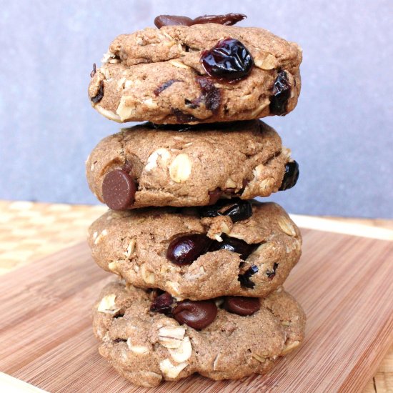 Cran/Choc Almond Oat Cookies