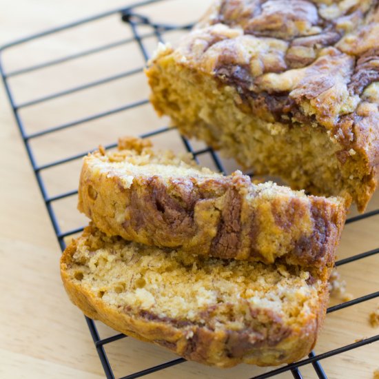 Nutella Swirled Banana Bread