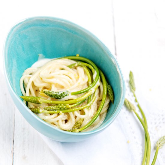 Spaghetti with Wild Asparagus