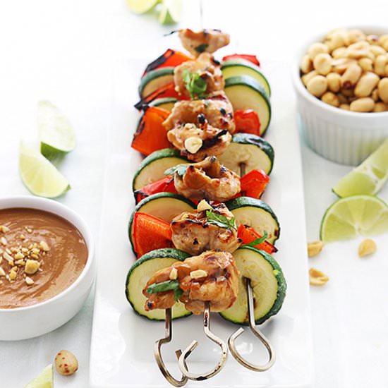 Thai Peanut Chicken Kabobs