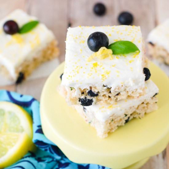 Lemon Blueberry Basil Rice Krispies