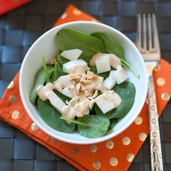 Refreshing Jicama Spinach Salad