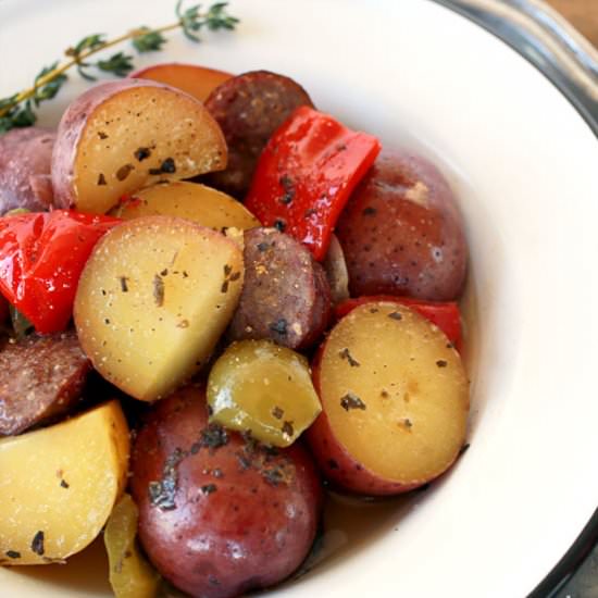 Slow Cooker Sausage & Potatoes