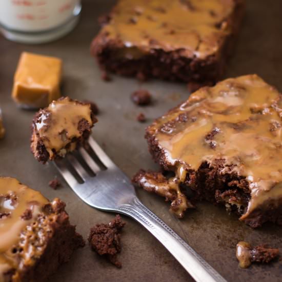 Twix Caramel Brownies