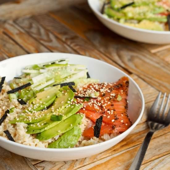 Japanese Salmon Avocado Rice Bowls