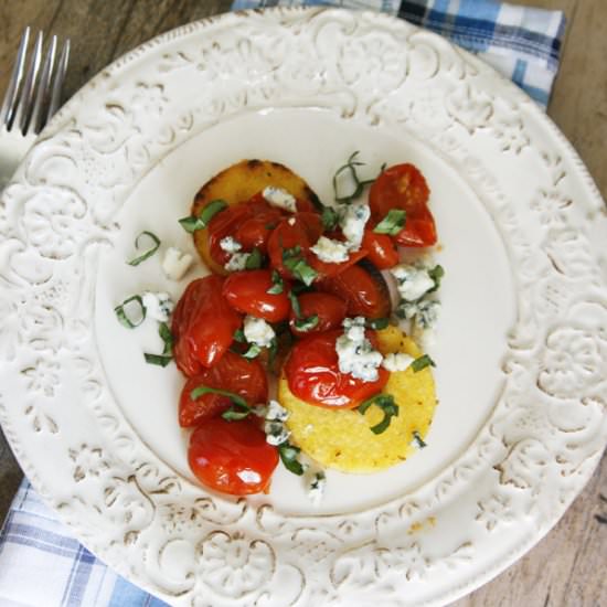 Tomato Basil Fried Polenta