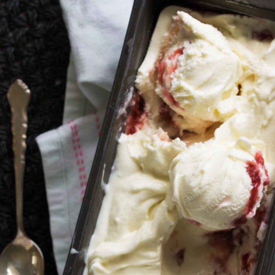 Rhubarb & Ginger Swirl Ice Cream