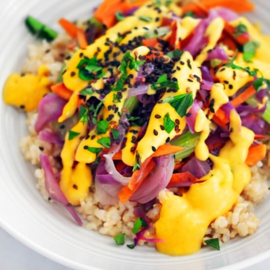 Stir Fry with Mango Tahini Sauce