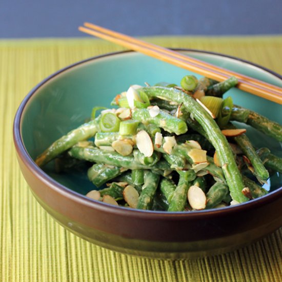 Green Beans with Miso and Almonds