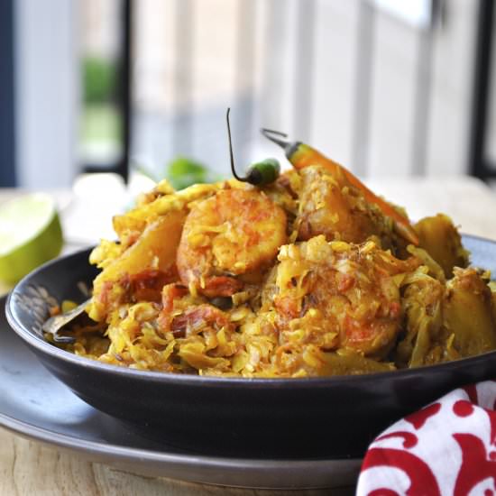 Bengali Style Prawn & Cabbage Curry