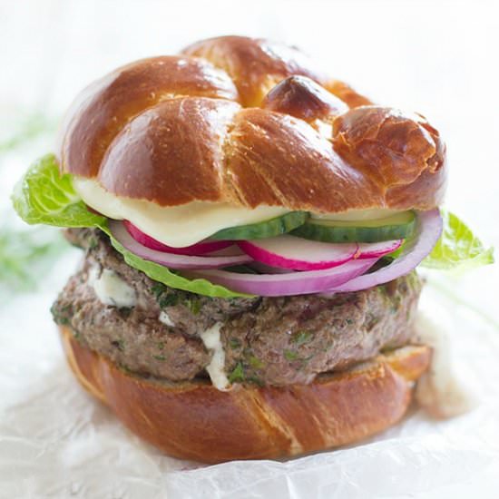 Cheese Stuffed Herb Burgers