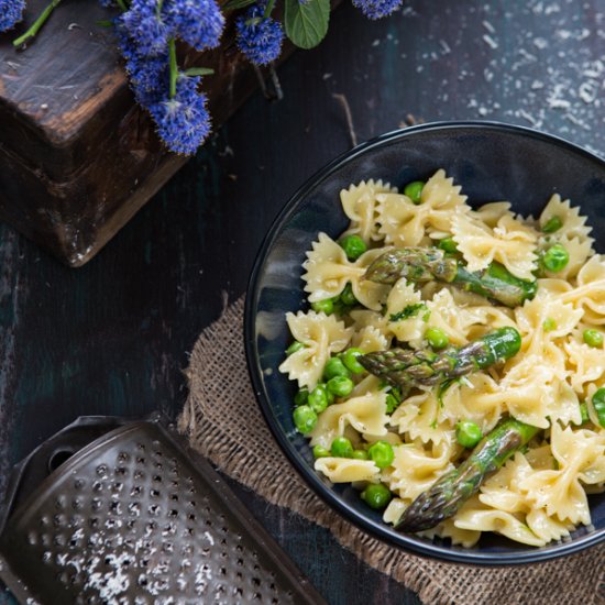 Brown Butter Pea Asparagus Farfalle