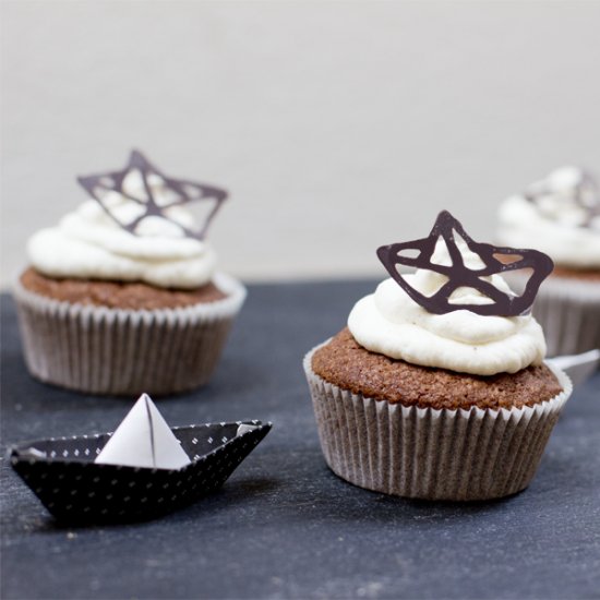 Chocolate Ship Cupcakes