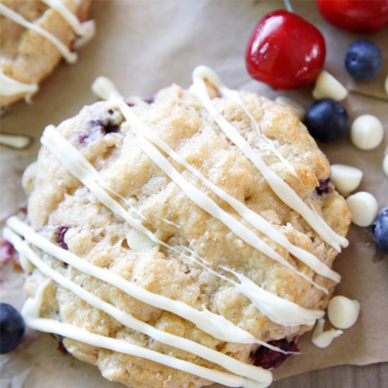 White Choc. Cherry Blueberry Scones