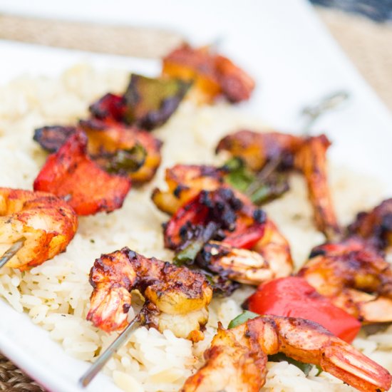 Herb Grilled Shrimp w/ Sweet Peppers