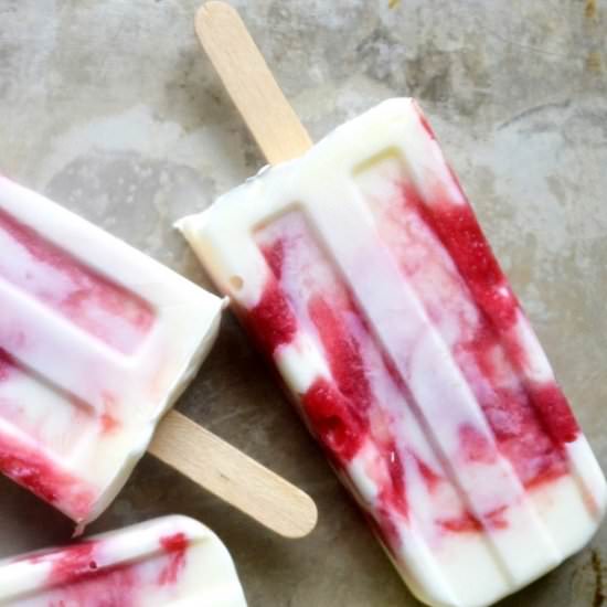 Rhubarb and Greek Yogurt Pops