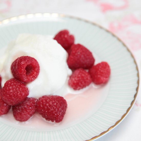 Raspberries and Buttermilk Sherbet