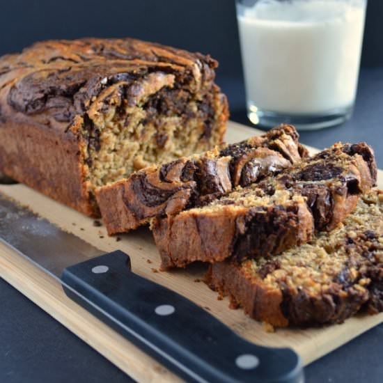 Banana Bread with Chocolate Swirl