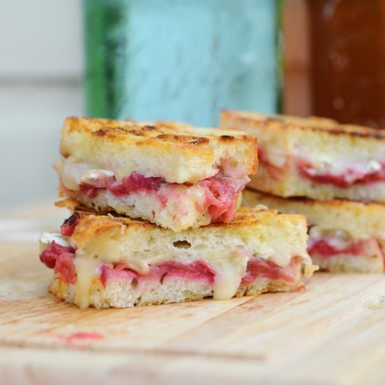 Honeyed Rhubarb and Brie Panini