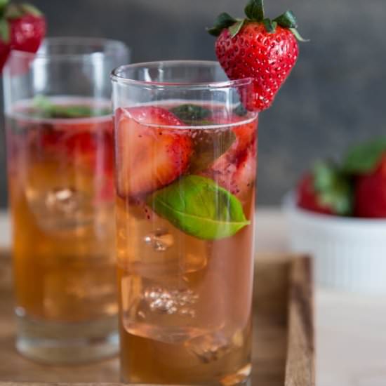 Strawberry Basil Rum Smash