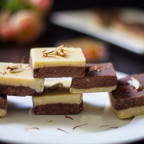 Chocolate Burfi Using Khoya