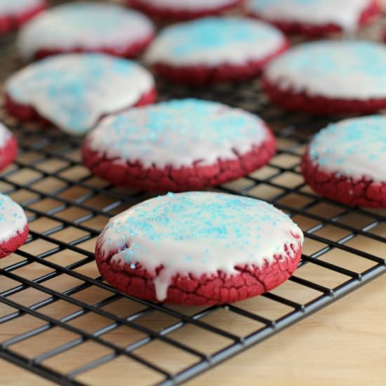 ‘Murica Red Velvet Cake Mix Cookies