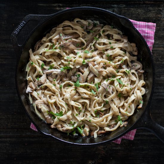 Creamy Mushroom & Wine Tagliatelle