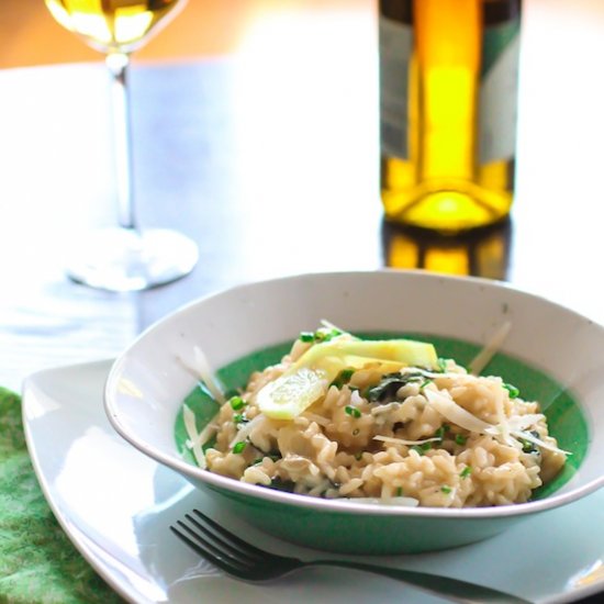 Lemon Spinach Artichoke Risotto