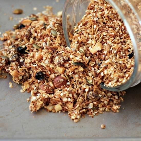 Tahini Orange and Coconut Toasted Muesli