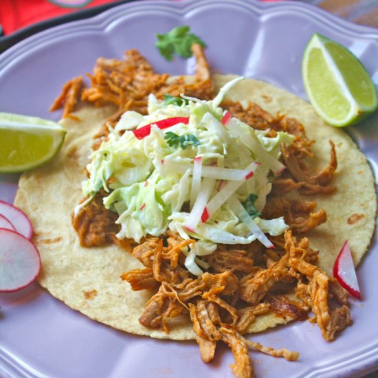 Red Thai Curry Pulled Pork Tacos