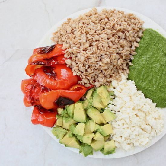 Farro Salad with Roasted Peppers