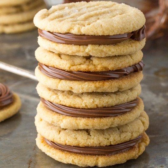 Salted PB Nutella Sandwich Cookies