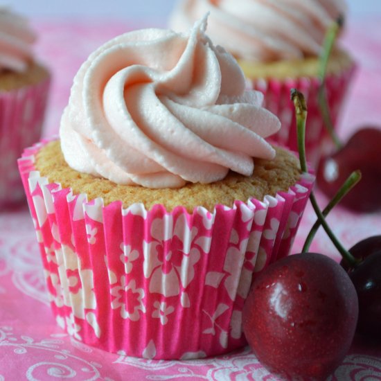 Cherry Bakewell Buttercream Cupcake