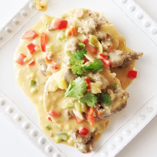 Skinny Cheesy Sausage Gravy