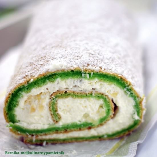 Coconut Pandan Swiss Rolls